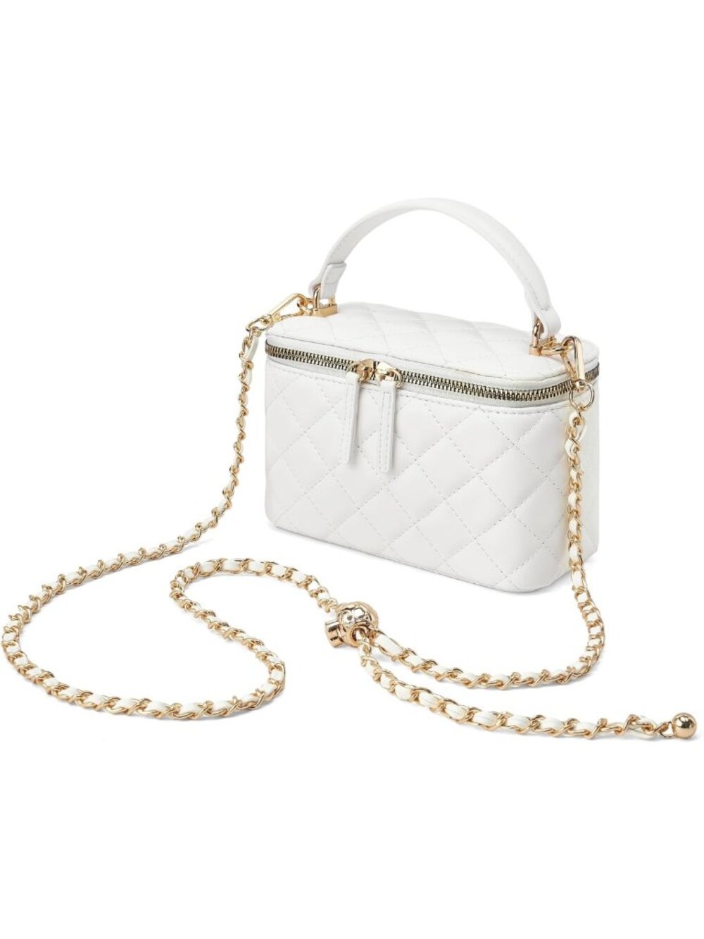 Chic Small Quilted Crossbody Purse with Top Handle - Stylish Women's Bag